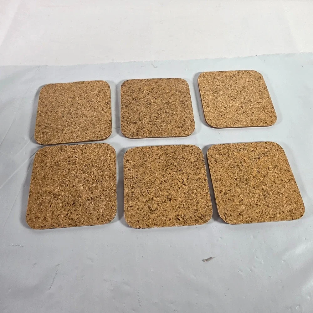 Vintage Madrid Spain Souvenir Cork Coasters Set of 6 Landmarks